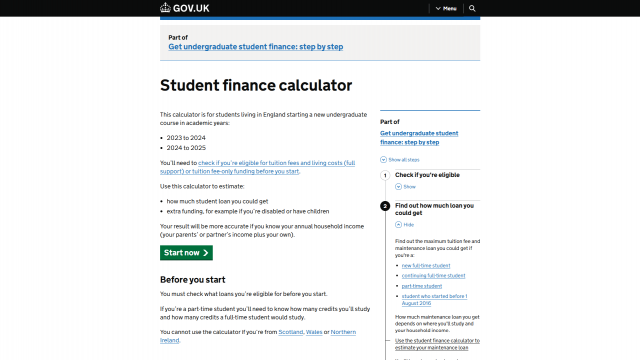 Student Finance Calculator